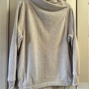 Athleta Cozy Karma Twist Neck Sweatshirt Tunic In Oatmeal - Size XL